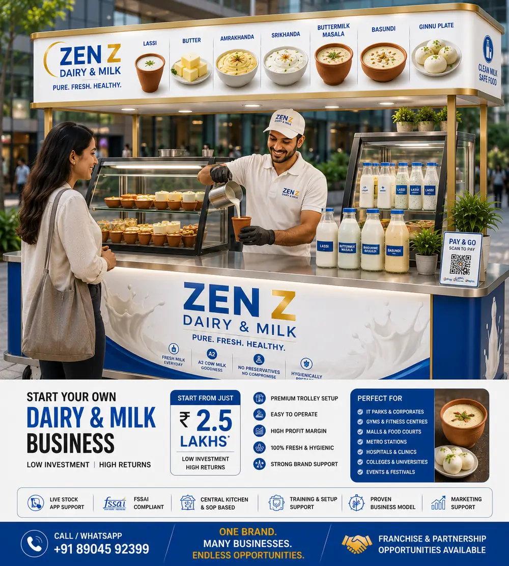 ZEN Z tea, coffee and dairy counter