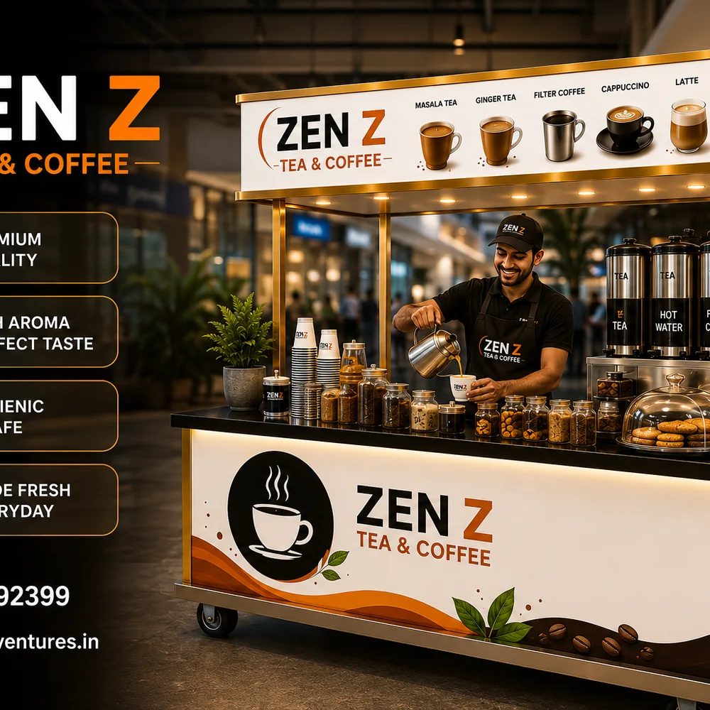 ZEN Z tea and coffee trolley serving premium hot and cold drinks